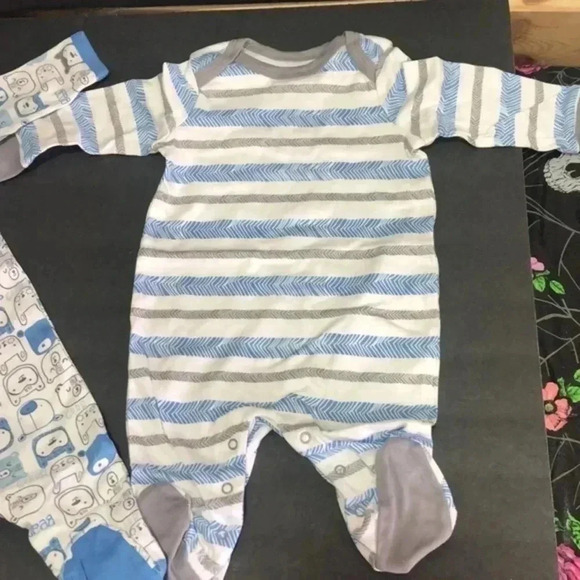 2 pack baby‎ boy sleepers Lamaze brand bear and stripe - Picture 2 of 8